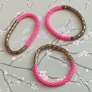 ❄️ Plunder | Pink and Gold Braided Bracelets Lilly Claire